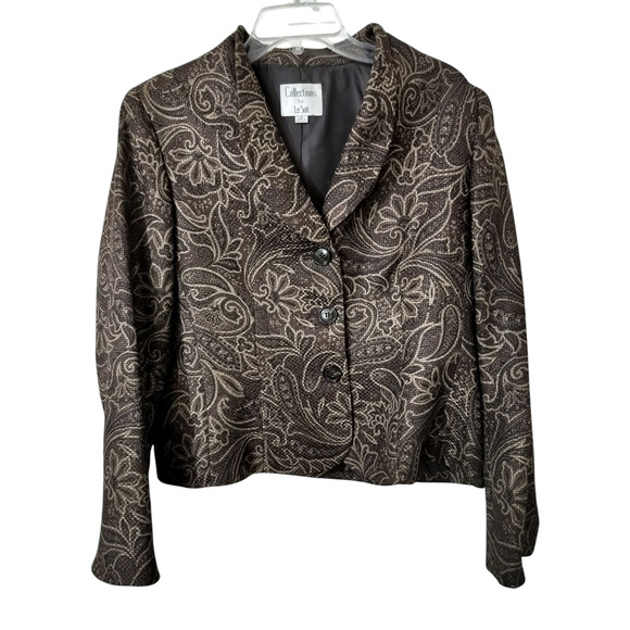 3655) Collections for Le Suit Paisley Print Blazer and Skirt Career Set Size 14 - Picture 2 of 11